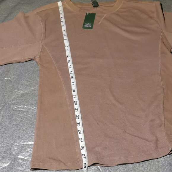 WILD FABLE Men's Small light brown long sleeved shirt waffle tan beige - Picture 2 of 11